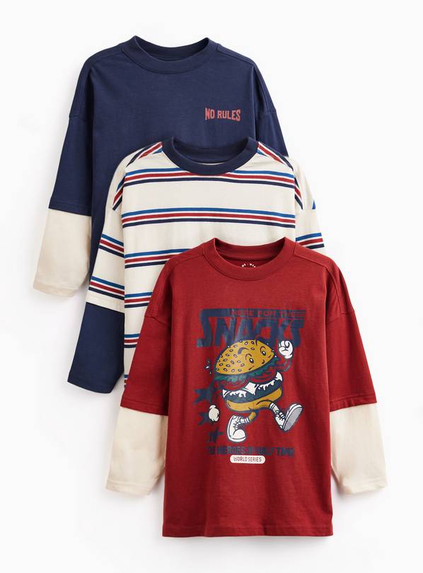 90s Mock Long Sleeved Top 3 Pack 12 years